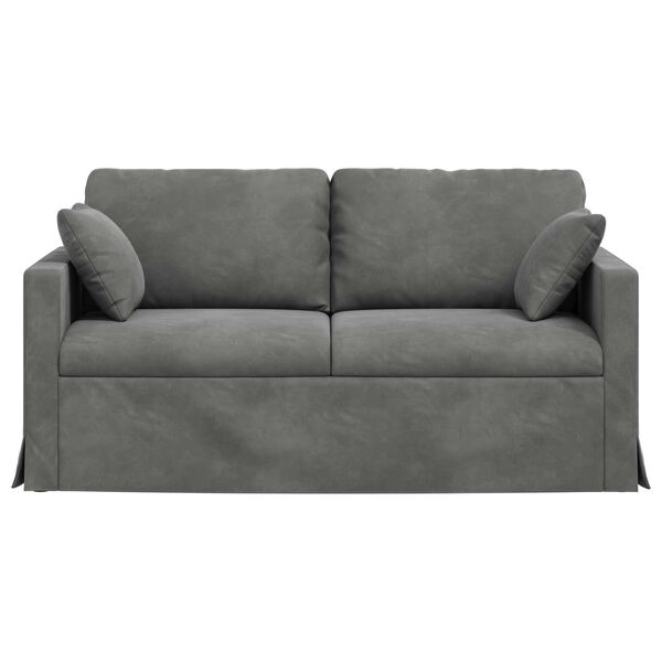 vidaXL Canap&eacute; Gris fonc&eacute; 158 x 78 x 80 cm Velours