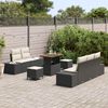 vidaXL Ensemble de canap&eacute; de jardin avec coussin 8 pcs Noir Poly rotin