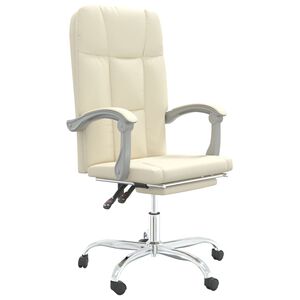 vidaXL Fauteuil inclinable de bureau Cr&egrave;me Similicuir