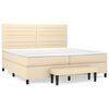 vidaXL Sommier &agrave; lattes de lit avec matelas Cr&egrave;me 200x200 cm Tissu