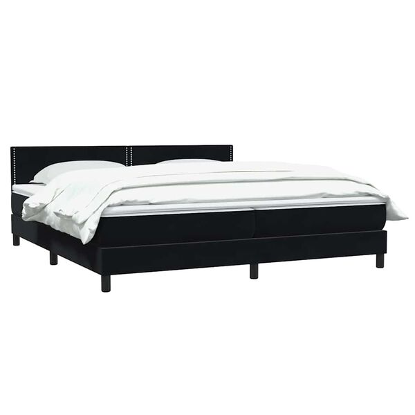 vidaXL Sommier &agrave; lattes de lit avec matelas noir 200x210 cm Velours