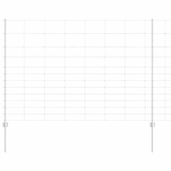 vidaXL Cl&ocirc;ture avec poteau Argent&eacute; 1,5 x 50 m Acier