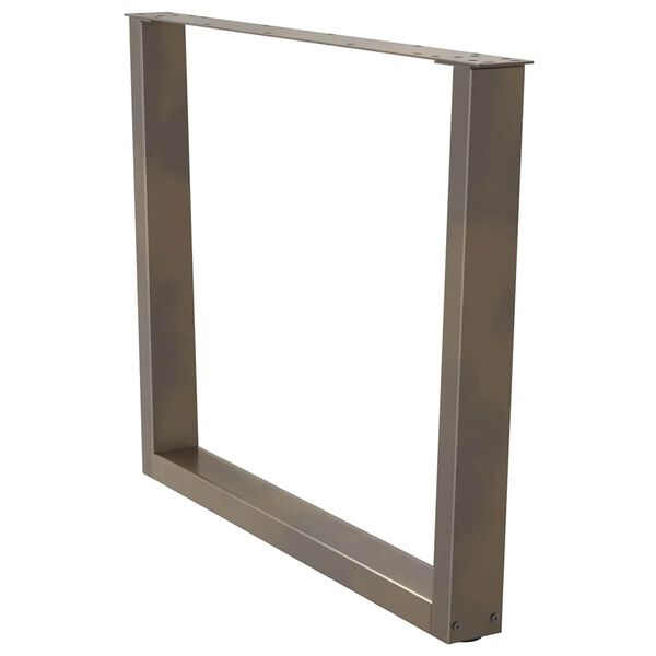 vidaXL Pieds de table &agrave; manger en forme de V, 3 pi&egrave;ces, acier naturel, 100 x (72-73,3) cm