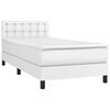 vidaXL Sommier à lattes de lit avec matelas Blanc 80x200 cm Similicuir
