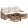 vidaXL Ensemble de canap&eacute; de jardin R&eacute;glable 5 pcs Beige polyrotin