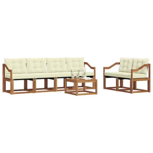 vidaXL Ensemble de canap&eacute;s d'ext&eacute;rieur 7 pcs Naturel et Cr&egrave;me