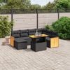 vidaXL Salon de jardin 8 pcs avec coussins noir r&eacute;sine tress&eacute;e