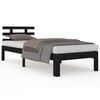 vidaXL Cadre de lit sans matelas noir bois massif 100x200 cm