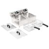 vidaXL Friteuse double &eacute;lectrique Acier inoxydable 20 L 6000 W