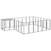 vidaXL Chenil Noir 12,1 m&sup2; Acier
