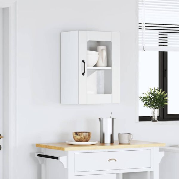 vidaXL Armoire murale de cuisine avec porte en verre Lucca blanc