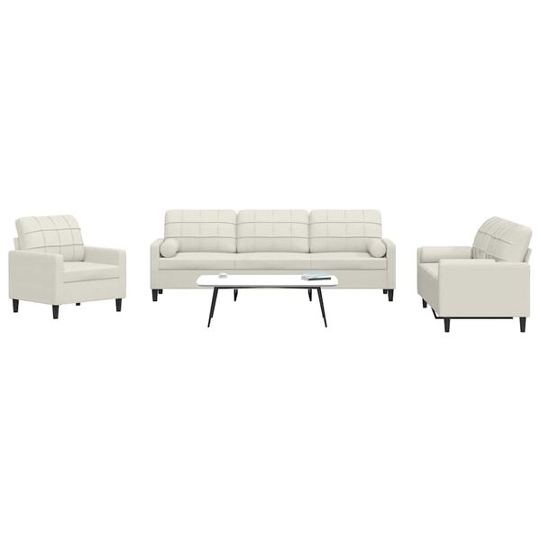 vidaXL Ensemble de canap&eacute;s 3 pcs avec coussins et traversins velours