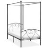 vidaXL Cadre de lit &agrave; baldaquin sans matelas gris m&eacute;tal 100x200 cm