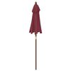 vidaXL Parasol de jardin avec m&acirc;t en bois rouge bordeaux 196x231 cm