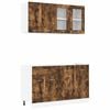vidaXL Unit&eacute; de cuisine LYON 4 pc Ch&ecirc;ne fum&eacute; Bois d'ing&eacute;nierie