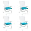 vidaXL Coussins de chaise lot de 4 turquoise 40x40x7 cm tissu