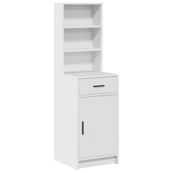 vidaXL Haut Armoire Blanc 40 x 40,5 x 135 cm Bois d'ing&eacute;nierie