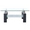 vidaXL Table basse Gris et transparent 95x55x40 cm Verre trempé