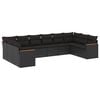 vidaXL Salon de jardin 10 pcs avec coussins noir r&eacute;sine tress&eacute;e