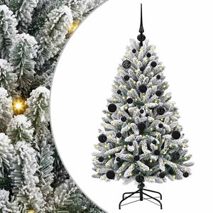 vidaXL Sapin de No&euml;l artificiel Vert et blanc 120 cm PVC et m&eacute;tal