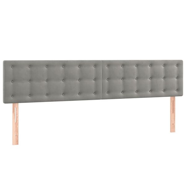 vidaXL T&ecirc;tes de lit Gris clair 160x5x78/88 cm Velours