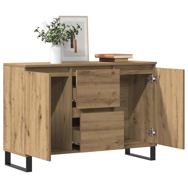 vidaXL Buffet chêne artisanal 101,5x35x70 cm bois d'ingénierie