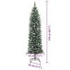 vidaXL Arbre de Noël artificiel slim avec 300 LED Vert et blanc 210 cm