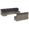 vidaXL Salon de jardin avec coussins 10 pcs gris r&eacute;sine tress&eacute;e