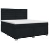vidaXL Lit boxspring avec matelas Noir 180 x 200 cm Tissu