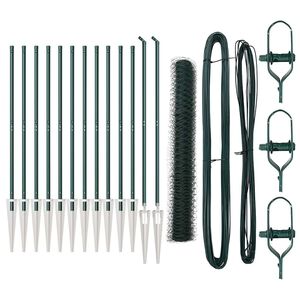 vidaXL Cl&ocirc;ture hexagonale avec poteau 25 x 1,4 m Vert Maille