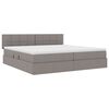 vidaXL Lit avec rangement et matelas avec matelas Taupe 200 x 200 cm