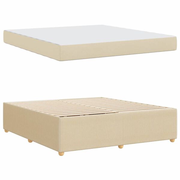 vidaXL Cadre de lit avec matelas Cr&egrave;me 180 x 200 cm tissu