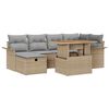 vidaXL Ensemble de canap&eacute; de jardin 7 pc Beige polyrotin