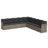 vidaXL Salon de jardin 9 pcs avec coussins gris r&eacute;sine tress&eacute;e