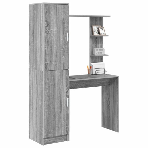 vidaXL Bureau 2 pcs Gris Sonoma