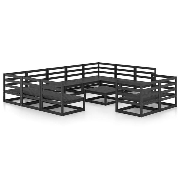 vidaXL Salon de jardin 12 pcs bois de pin massif