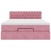 vidaXL Cadre de lit ottoman avec matelas rose 140x190 cm velours