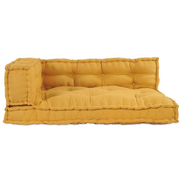vidaXL Coussin de canapé sur palette Jaune tissu