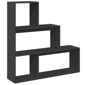 vidaXL &Eacute;tag&egrave;re s&eacute;paratrice de pi&egrave;ce &agrave; 3 niveaux noir 123x29x123 cm