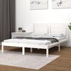 vidaXL Cadre de lit sans matelas blanc 135x190 cm bois massif