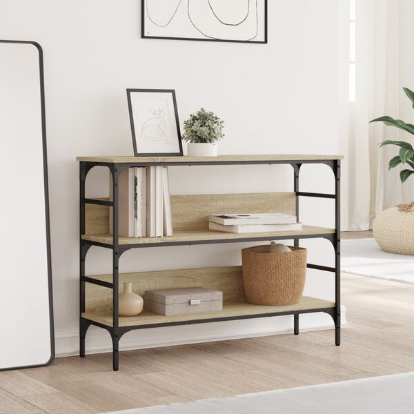 vidaXL Table console ch&ecirc;ne sonoma 100x32x75 cm bois d'ing&eacute;nierie