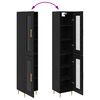 vidaXL Haut Armoire 2 pcs Ch&ecirc;ne noir Verre