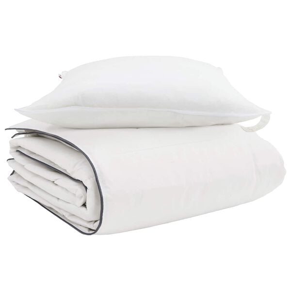 vidaXL Duvet d'hiver avec oreiller 2 pcs Blanc Plume de canard