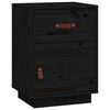 vidaXL Table de chevet Noir 40x34x55 cm Bois de pin solide