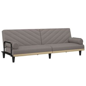 vidaXL Canap&eacute;-lit avec accoudoirs taupe tissu