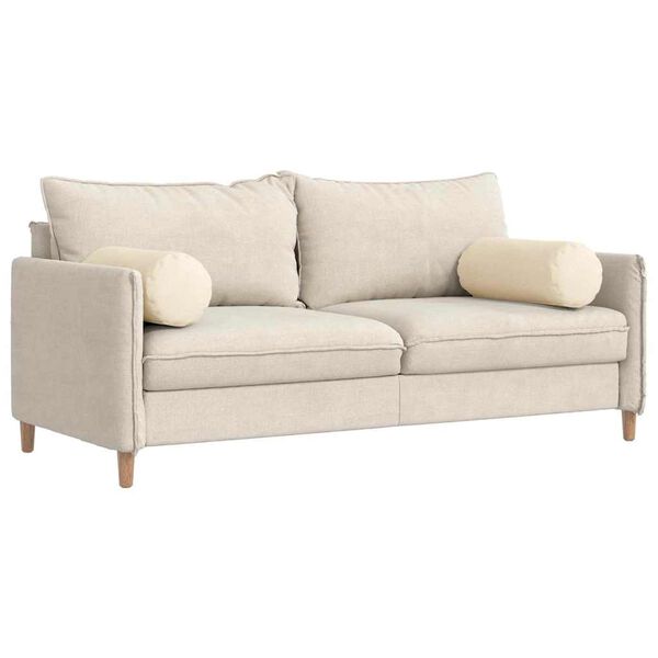 vidaXL Coussins d'accent 2 pcs Crème Ø 25 x 70 cm