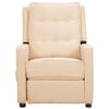 vidaXL Fauteuil inclinable Cr&egrave;me Tissu