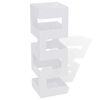 Blanc Carré Porte-parapluie Stockage pour cannes bâtons Acier 48,5 cm