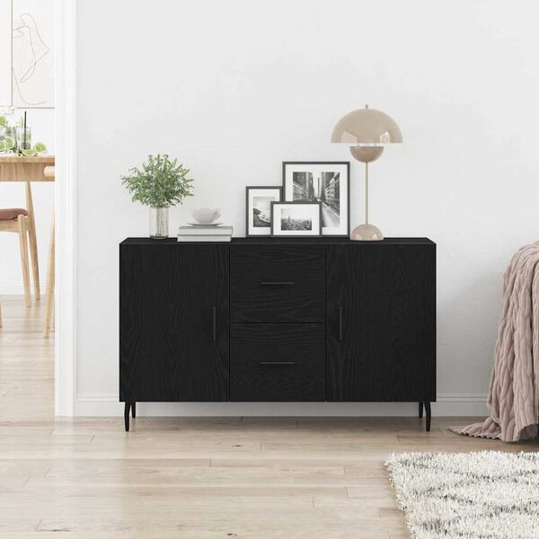 vidaXL Buffet Ch&ecirc;ne noir 100 x 36 x 60 cm Bois d'ing&eacute;nierie