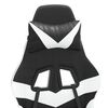 vidaXL Chaise de jeu pivotante et repose-pied Noir et blanc Similicuir